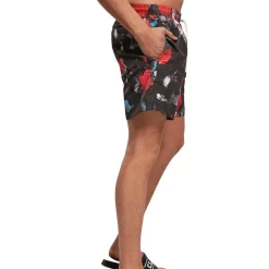 Cheapest 🧨 Urban Classics Rose Pattern Swim Shorts In Black 👏 -KSCY Shop unnamed file 1081