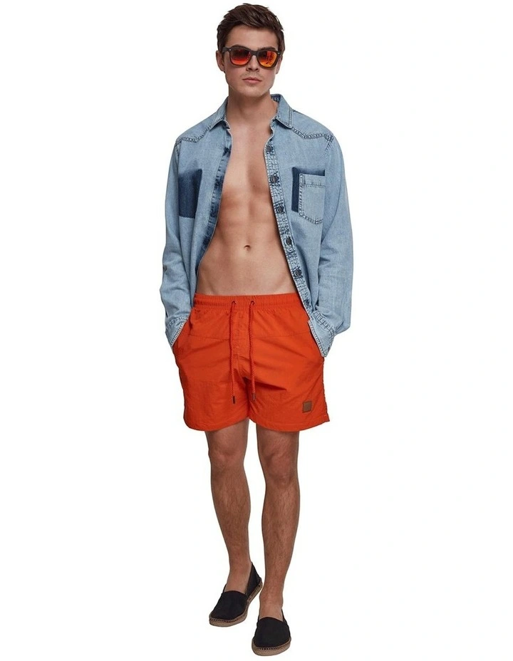 Wholesale ⭐ Urban Classics Block Swim Shorts In Rust Orange ✨ 1 Wholesale ⭐ Urban Classics Block Swim Shorts In Rust Orange ✨