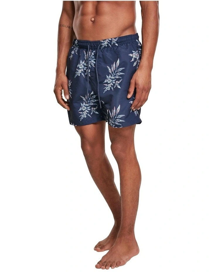 Discount ❤️ Urban Classics Floral Pattern Swim Shorts In Navy 🧨 2 Discount ❤️ Urban Classics Floral Pattern Swim Shorts In Navy 🧨 - Image 2