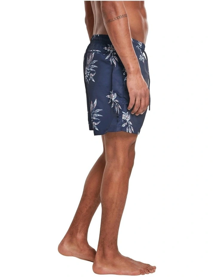 Discount ❤️ Urban Classics Floral Pattern Swim Shorts In Navy 🧨 3 Discount ❤️ Urban Classics Floral Pattern Swim Shorts In Navy 🧨 - Image 3