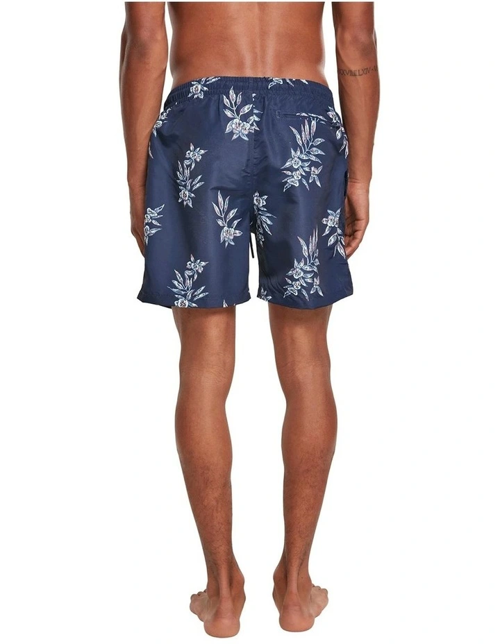 Discount ❤️ Urban Classics Floral Pattern Swim Shorts In Navy 🧨 4 Discount ❤️ Urban Classics Floral Pattern Swim Shorts In Navy 🧨 - Image 4