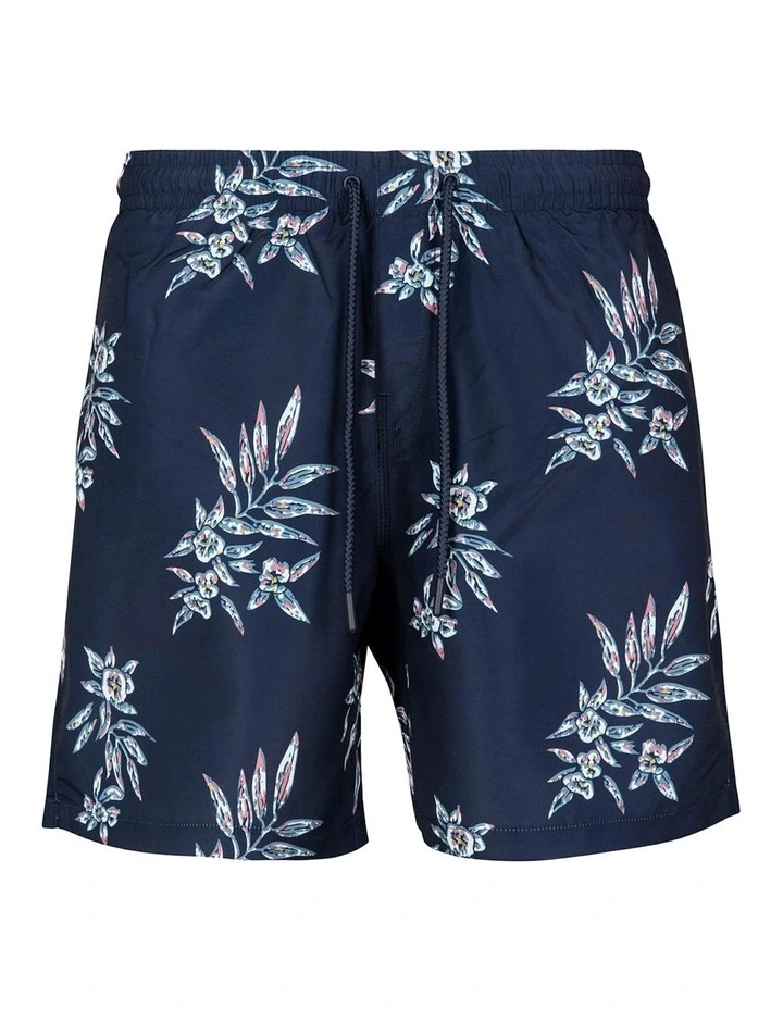 Discount ❤️ Urban Classics Floral Pattern Swim Shorts In Navy 🧨 6 Discount ❤️ Urban Classics Floral Pattern Swim Shorts In Navy 🧨 - Image 6