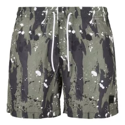 Coupon 😉 Urban Classics White Dot Camo Pattern Swim Shorts In Green ✨ -KSCY Shop unnamed file 1259
