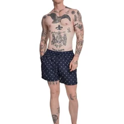 Cheap 😀 Urban Classics Anchor Pattern Swim Shorts In Navy 🎁