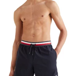 New 😉 Tommy Hilfiger Classic Waistband Swimshort In Navy ⌛