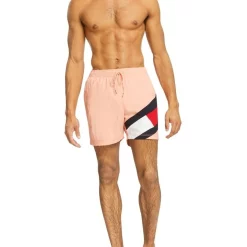 Buy 🌟 Tommy Hilfiger Slim Fit Solid Flag Swimshort In Pink 😉