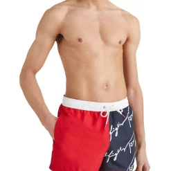 Outlet 🎉 Tommy Hilfiger True Tommy Slim Fit Short Swimshort In Red/Navy 👍