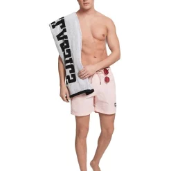 New 😍 Urban Classics Block Swim Shorts In Pink 🔥