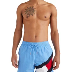 Promo 🛒 Tommy Hilfiger Slim Fit Solid Flag Swimshort In Blue 🎁