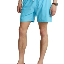 Outlet 🌟 Polo Ralph Lauren 5.75-Inch Traveler Classic Swim Trunk In Bright Blue 👏