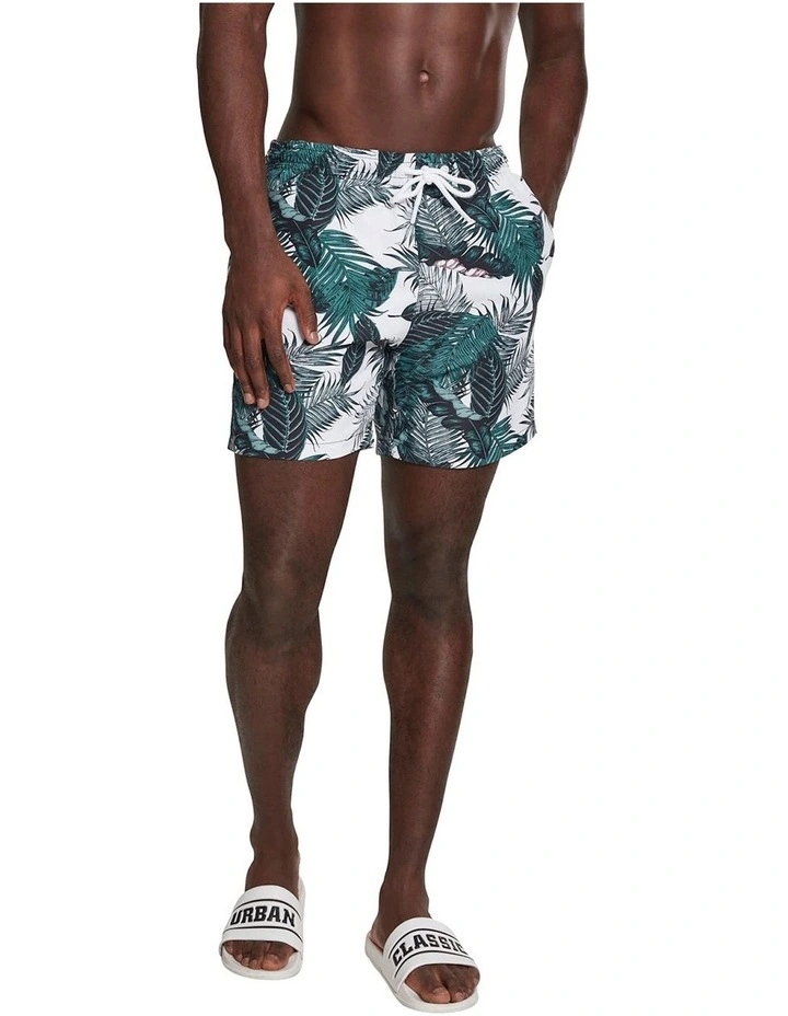 Discount ⌛ Urban Classics Leaves Pattern Swim Shorts In Green 👏 4 Discount ⌛ Urban Classics Leaves Pattern Swim Shorts In Green 👏 - Image 4