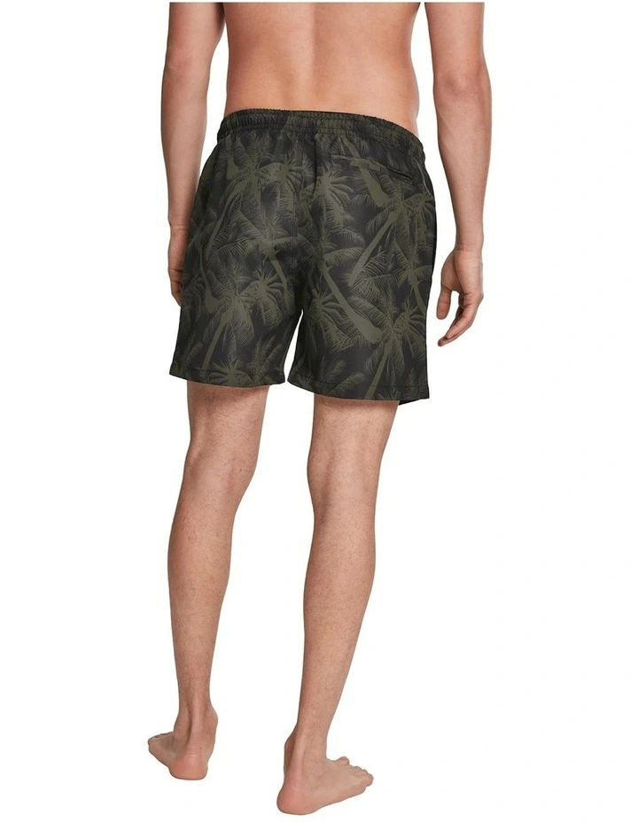 Best deal ❤️ Urban Classics Palm Pattern Swim Shorts In Olive 🥰 3 Best deal ❤️ Urban Classics Palm Pattern Swim Shorts In Olive 🥰 - Image 3