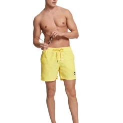 New 🔔 Urban Classics Block Swim Shorts In Neon Yellow ✨