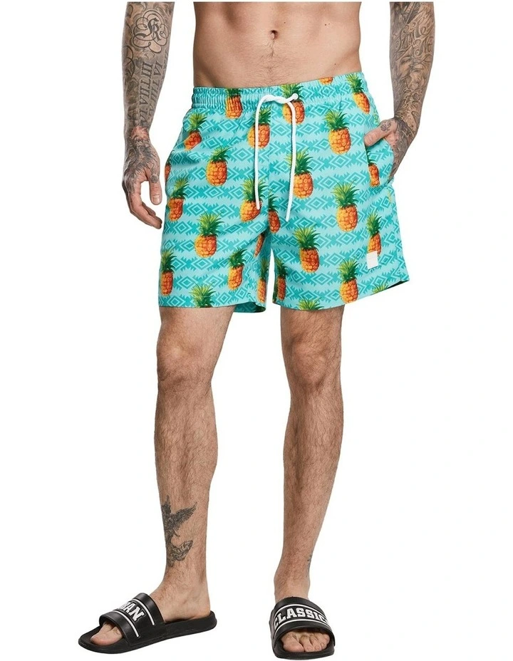 Budget 𧨠Urban Classics Pineapple Swim Shorts In Green βοΈ 1 Budget 𧨠Urban Classics Pineapple Swim Shorts In Green βοΈ