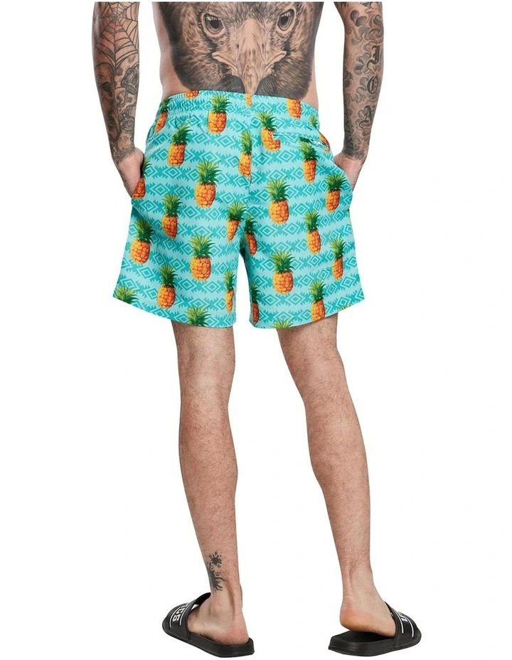 Budget 𧨠Urban Classics Pineapple Swim Shorts In Green βοΈ 2 Budget 𧨠Urban Classics Pineapple Swim Shorts In Green βοΈ - Image 2