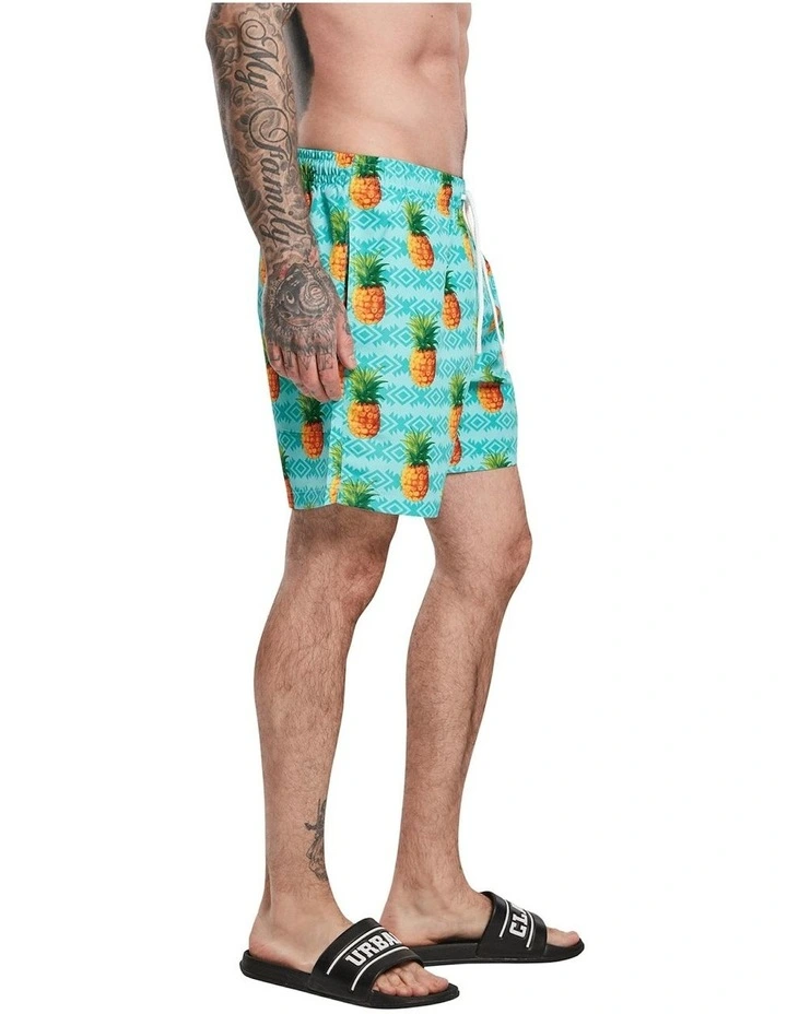 Budget 𧨠Urban Classics Pineapple Swim Shorts In Green βοΈ 3 Budget 𧨠Urban Classics Pineapple Swim Shorts In Green βοΈ - Image 3