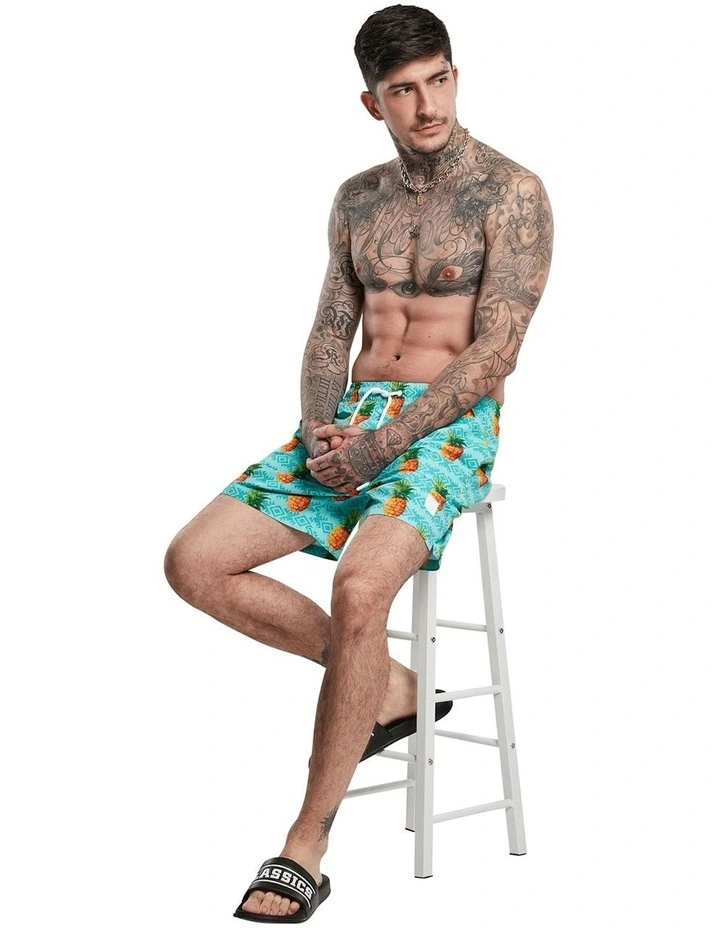Budget 𧨠Urban Classics Pineapple Swim Shorts In Green βοΈ 4 Budget 𧨠Urban Classics Pineapple Swim Shorts In Green βοΈ - Image 4