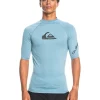 Buy 🧨 Quiksilver All Time Short Sleeve Rash Vest In Provincial Blue Heather ⌛