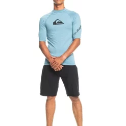 Buy 🧨 Quiksilver All Time Short Sleeve Rash Vest In Provincial Blue Heather ⌛ -KSCY Shop unnamed file 1852