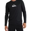 Buy 😀 Quiksilver Solid Streak Loose Fit Long Sleeve Rash Top In Black ✔️