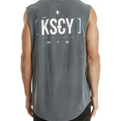 Brand new ⭐ KSCY Rebuild Dual Curved Muscle Tank Top In Charcoal 🛒