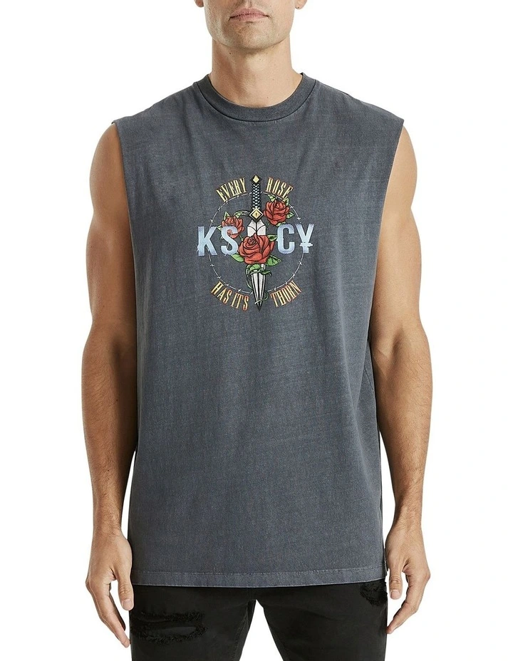 Discount 💯 KSCY Thorn Relaxed Muscle Tank Top In Charcoal 🎁 1 Discount 💯 KSCY Thorn Relaxed Muscle Tank Top In Charcoal 🎁