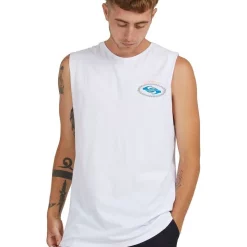 Deals ❤️ Quiksilver Second Skin Muscle In White 👏