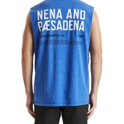 Discount 🛒 Nena & Pasadena Luck Relaxed Muscle Tee In Blue 🥰
