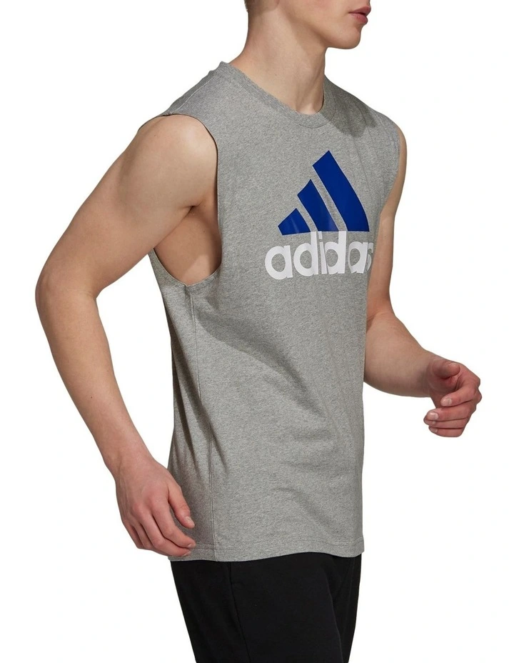 Best Sale π Adidas Essentials Big Logo Tank Top Medium Grey Heather π 3 Best Sale π Adidas Essentials Big Logo Tank Top Medium Grey Heather π - Image 3