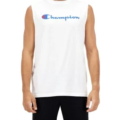 Discount 😀 Champion Script Muscle In White 👏