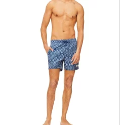 Best Sale 🎉 Calvin Klein Core Solids Iconic Logo Medium Swimshort In Blue/White 👍