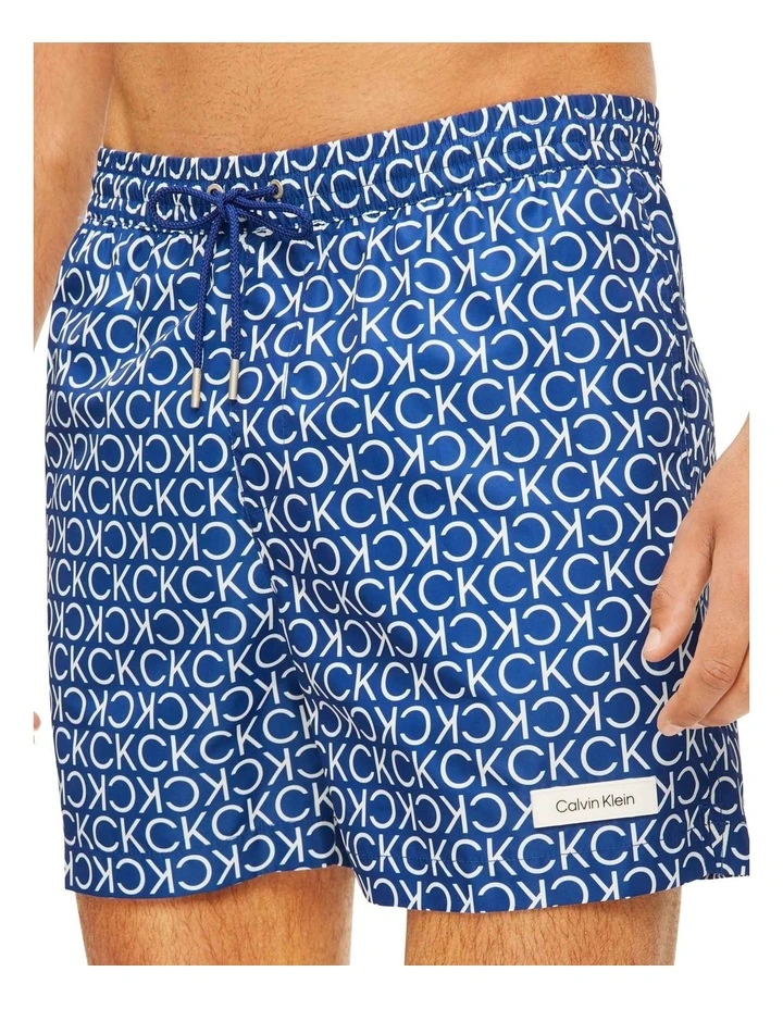 Best Sale π Calvin Klein Core Solids Iconic Logo Medium Swimshort In Blue/White π 2 Best Sale π Calvin Klein Core Solids Iconic Logo Medium Swimshort In Blue/White π - Image 2
