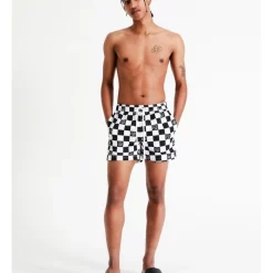Discount 🥰 Kenji Swim Checked Out Swim Short In Black 🔥