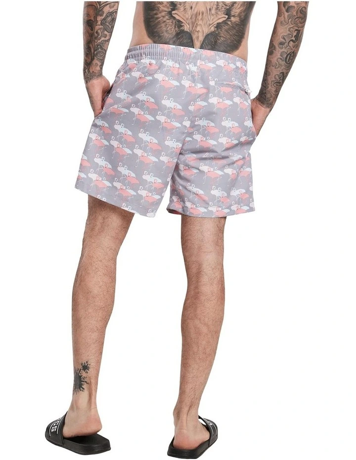 Cheapest π Urban Classics Flamingo Pattern Swim Shorts In Purple π 3 Cheapest π Urban Classics Flamingo Pattern Swim Shorts In Purple π - Image 3